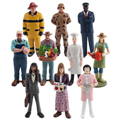 China 10 PCS People at Work Model Toy Pretend Professionals Figurines Career Figures Individually Hand-Painted People Toy for sale