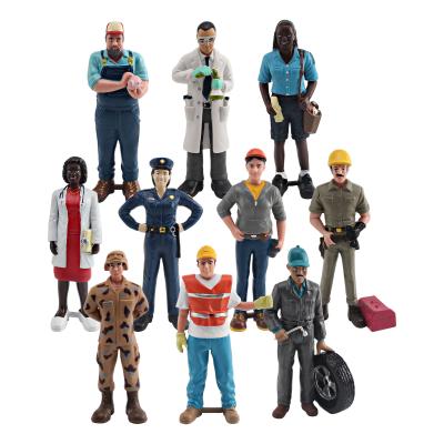 China 10 PCS Pretend Professionals Pretend Career Figures People at Work Model Toy for Boys Girls Kids for sale