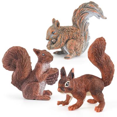 China Figuras de animales salvajes Modelo de juguetes 3 PCS Figuras de ardilla Modelo de juguete para niños Niñas Niños en venta