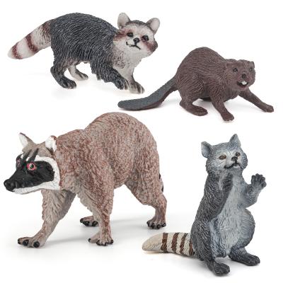 China Figuras de animales silvestres Modelo de juguetes Raccoon Castor Modelo de juguetes de juguetes para niños Niñas Niños en venta