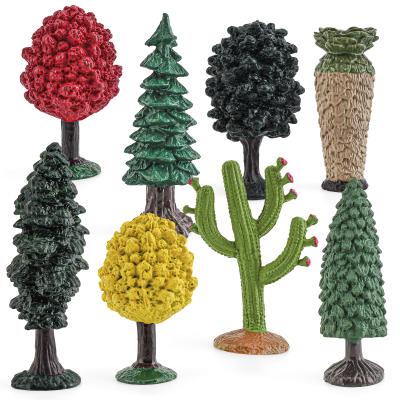 China 8 PCS Mini-Pflanzenfiguren Spielzeugsätze Ahorn Elm Juniper Palme Kiefer Kaktus Redwood Baum Modell Spielzeug Sammlung Party Favoriten Spielzeug zu verkaufen