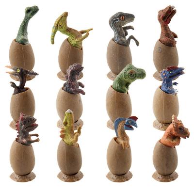 China 12 PCS Mini-Dinosaurier-Ei-Figurensatz Handgemalt realistisches, mehrfarbiges Jurassic Age-Figurenspielzeug zu verkaufen