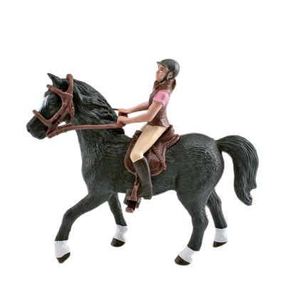 China Black Horseman Figure People At Work Model Toy Pretend Professionals Figurines Career Figures  Toys For Boys Girls Kids for sale