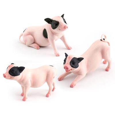 China Animal de granja Figura 3 PCS Modelo de cerdo para dioramas y juego imaginativo en venta