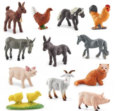 China Plastic Farm Animals Figures Set 12 Figures Suitable For Ages 3 Years And Up for sale