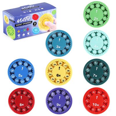 China Math Fidget Spinner 9 PCS Numbers Multiplication & Division Fidget Spinner Kindergarten zu verkaufen