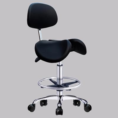 China AliGan Style Saddle Chair Saddle Stool Modern Ergonomic Clinic Office Salon Chair Adjustable Seat Height And Back Footrest With PU Leather for sale