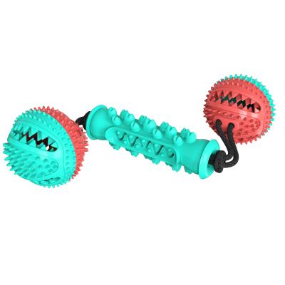 China Stocked Pingshun Dog Use Can Be Used As A Water Toy With Dumbbell Dog Spherical Toothed Molars Toy Pet Set Toy for sale