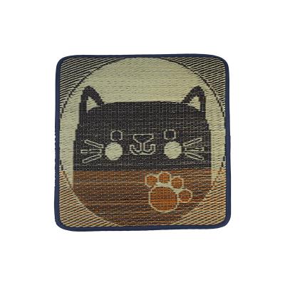 China Portable Pet Shiba Inu Cat Cat Bed Rush On Square Mat Stocked Mat for sale