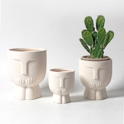 China Living room style INS flower pots ornaments decorative illustration of fleshy animals potted ceramic Nordic creative Nordic ceramic flower pots for sale