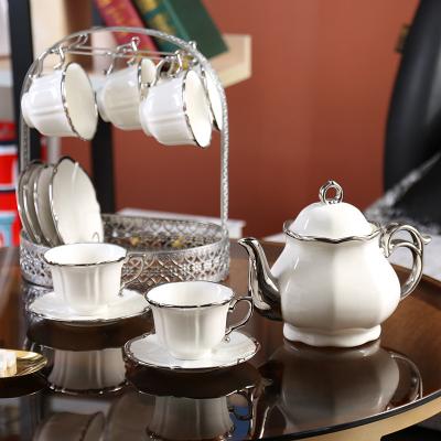 China High Viable Luxurious European Ceramic British Grade Phnom Penh Afternoon Tea Set Coffee Set 13 Piece Coffee Cup Dish Tea Cup for sale