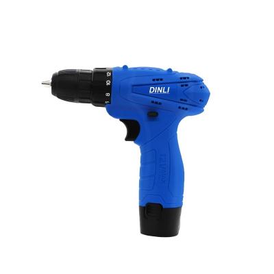 China DINLI Factory Rechargeable Machine Tool 12V 0.8-10 mm Single-speed Electric Drill for sale