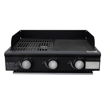 China Easily Assembled 3 Burner Portable Gas Grill Flat Surface Combo Gas Grill Griddle with Griddle and Grill for sale