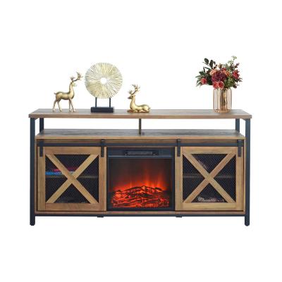 China Luxury Fancy Fancy Fireplace TV Stand 58 Inch Optional Glass Face Decorative Console Fireplace Media Cabinet With Fireplace Insert for sale