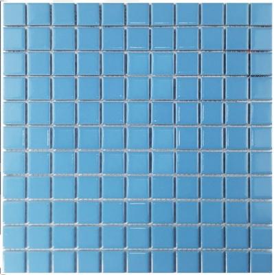 China Glazed Blue Mosaic Tiles Metallic Bathroom Fish Pool Landscape Project Fish Pool Hotel Club Crystal Glass Mosaic Tiles for sale