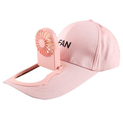 China High Quality USB Car Charging Curved Brim Baseball Fan Hat for sale