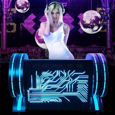 China With Light Mixer Nightclub DJ Led Table Customized Full Color Cool 3D LED Display DJ Booth DJ Table Led Furniture Fashionable Bar Counter Set For Party rod for sale