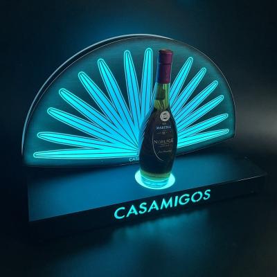 China Designs Factory Price Led Bottle Bottom Display Racks Led House Friends Tequila Bottle Presenter For Party Events for sale