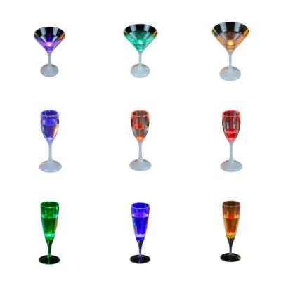 China Led Mug For Party Custom Party Supplies Glowing In The Dark Cup Battery Dishwasher Safe Replaceable LED Light Up Wine Drinking Glass for sale