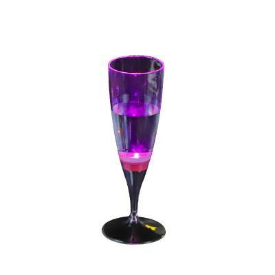 China Led Cup For Custom Lead Free Disposable Water Glassware Food Grade Party Cup Wine Goblets Activated Flashing LED Plastic Champagne Flutes for sale