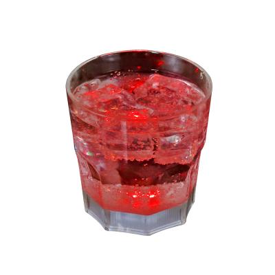 China Led Cup For Party Low Price OEM Colorful Water Creative LED Induction Light Up Reusable Plastic Octagonal Cups Lowball Wine Glasses for sale