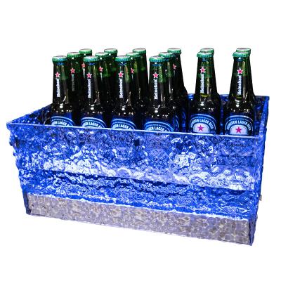 China Viable OEM Champagne Whiskey Wine Beer Bucket Custom Ktv Refillable Party Nightclub Bar Plastic PP Led Ice Bucket Wine Barrel for sale