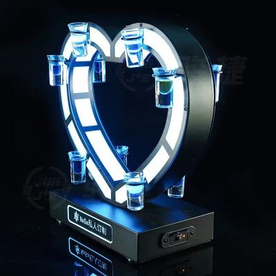 China Cocktail Glass Cup Display Racks Bar KTV Bar KTV Popular High Quality Illuminated Cocktail LED Colorful Design Wine Holder One Mouth Cup Holder for sale