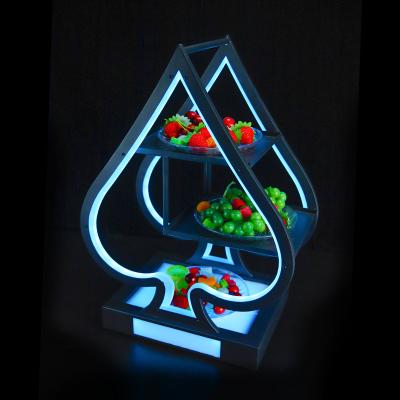 China Viable ace of shovel fruit vegetable tray LED fruit dish restaurant KTV party bar nightclub acrylic glowing supplies for sale