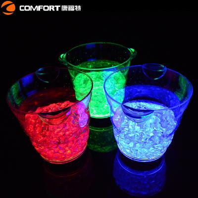 China Round Shape Modern Viable Wholesale Outdoor Cooler Wave Bar Picosecond Plastic Clear Single Layer Wine Champagne Led Lce Bucket for sale