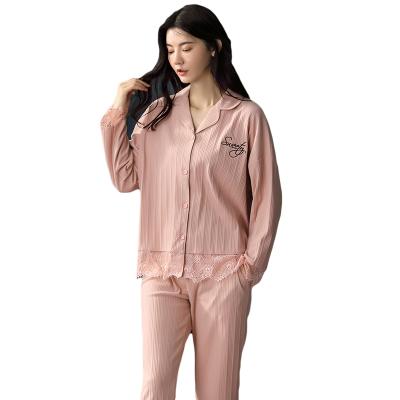 China Shunvfang QUICK DRY 2021 Customized Luxury Designer High Quality Fashion Pajama Set For Women Long Sleeve Sleepwear Pants for sale