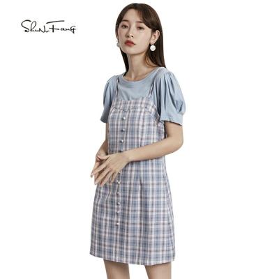 China Anti-Static Summer Belted Blouse Casual Wear Women's Two Piece Set for sale