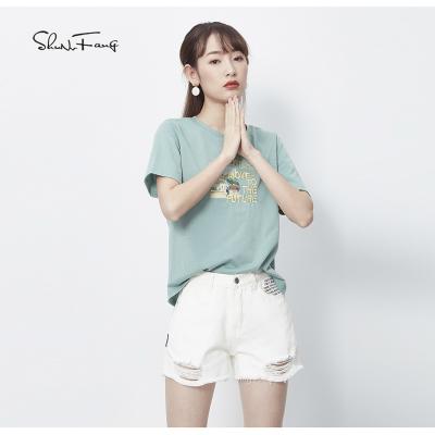 China 2021 summer new beautiful women's upper clothes breathable short-sleeved T-shirt for sale