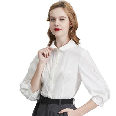 China 2021 New Fashion Women's Chiffon Shirt Women's Long Sleeve Jacquard Breathable Top Korean Women's Clothing Women's Clothing for sale