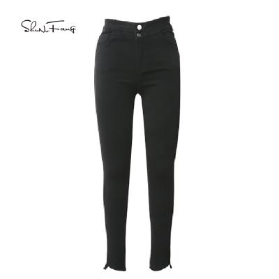 China Shunvfang Breathable Fashion Waist Pants Black Mother Pants High Waist Skinny Slim Pants Women for sale