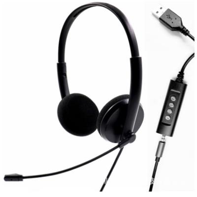 China Student Headset Hot Sale SD15U-1 Double Ear USB Computer Headset for sale