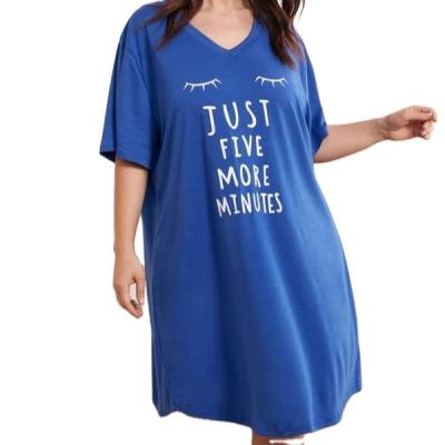 China 2021 Customs Plus Size Sleep Dress Breathable Nightgowns For Women Sleepwear Cotton Pajamas One Piece Dress for sale