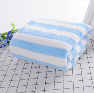 China Superdry Custom Made Home Beach Towels Bath Towels Viable Coral Stripe Velvet Absorbent Bath Towels Large for sale