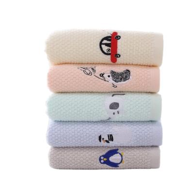 China Child Safe Cotton Towel Family Baby Towel Absorbent Quick Dry Face Towel Accept Custom Logo for sale