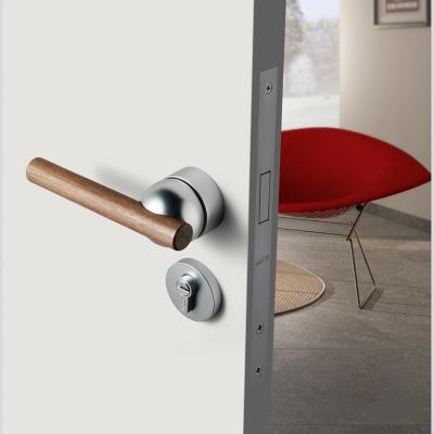 China [Door Handles] Black Walnut Mute Interior Door Lock Furniture Door Hardware For Bedroom Office Hotel for sale