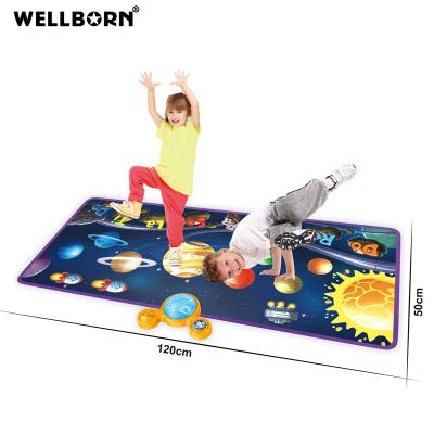 China Educational Music Keyboard Star Toy Kids Musical Mat Space Aninal Carpet Touch Play Dancing Mat for sale