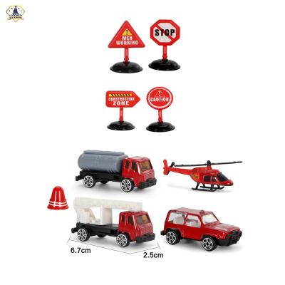 China Toy Factory Wholesale Assembly Container Diecast Trucks Kids Fire Engine Diecast Toy Vehicle With Carpet for sale