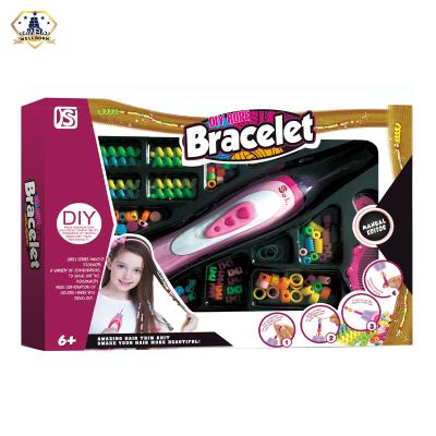 China Amazon luxury hot sale electric diy plastic pretend play kit jewelry bead hair braiding toy set for girl toy for sale