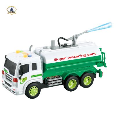 China DIY Pretend Game SETM Amazone 1:16 Sound City Utility Friction Sprinkler Cart Light Spraying Water Truck Toy for sale