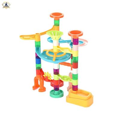 China Construction Toy Kid Learning Early Educational Marble Building Track Blocks Play Race Toy with 73pcs for sale