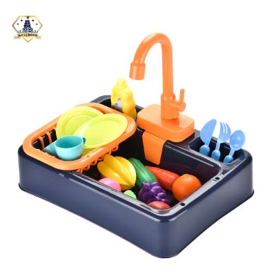 China DIY Pretend Play Kitchen Pretend Funny Kids School Sink Washing Machine Cooking Game House Toy for sale