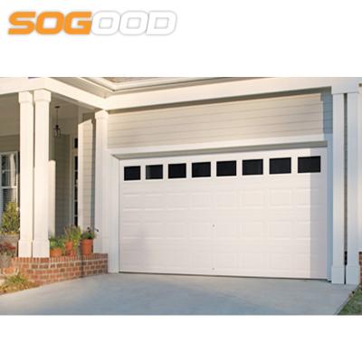 China Traditional automatic garage door with windows for house and home for sale