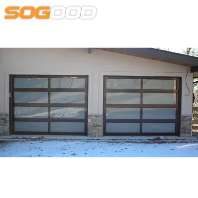 China Modern glass panel insulation aluminum garage doors for sale for sale