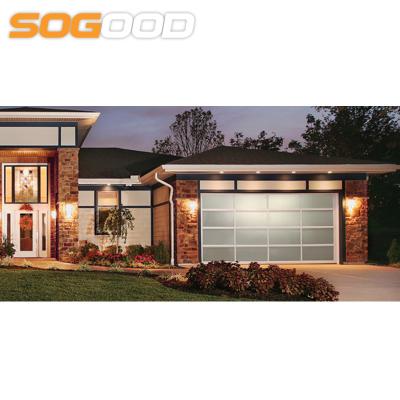 China modern australian type aluminum tempered glass garage door price for sale