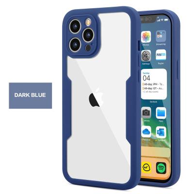 China TPU Shockproof Band 3 Acrylic Hybrid In 1 Mobile Case For iPhone 12 13 Pro Full Protective Clear Back Cover With Screen Protector for sale