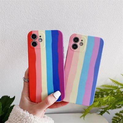 China 2022 Soft IMD Shockproof Rainbow Printed Mobile Phone Case Cover Case For iPhone 13 12 11 for sale